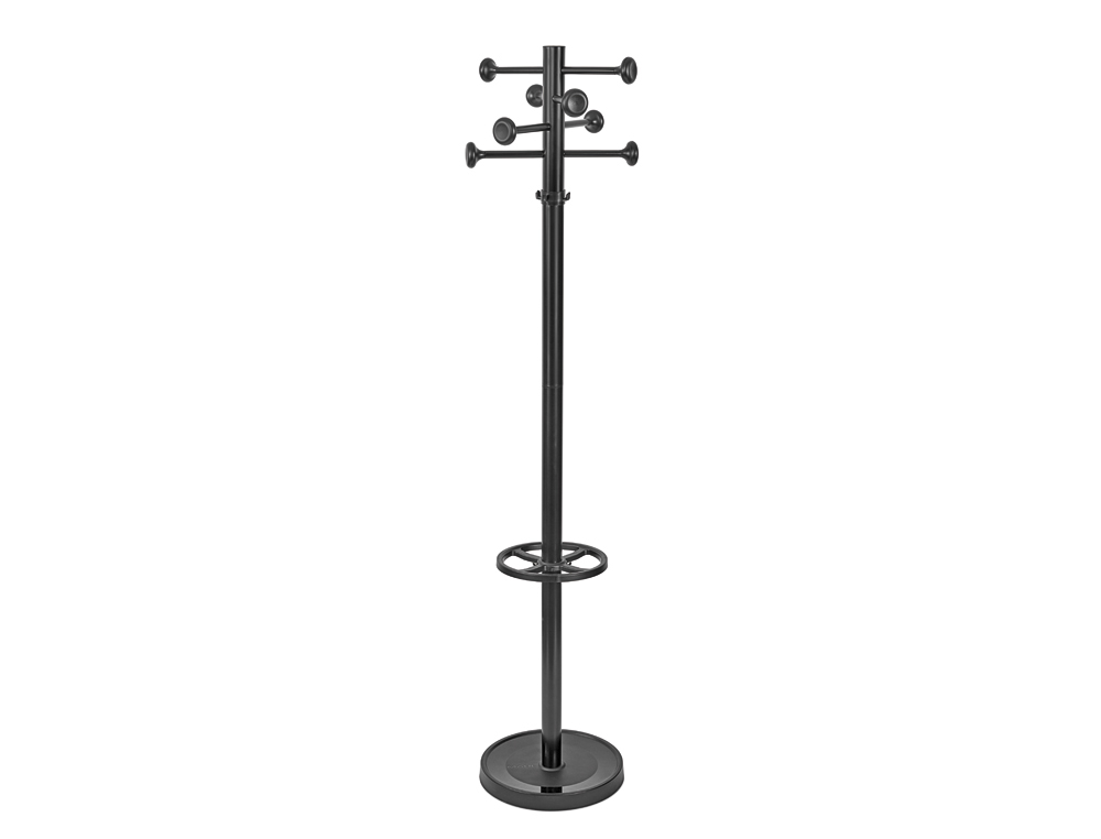 PORTE-MANTEAUX MAULGRANDO ACIER COURONNE DIAM. 37,5CM 16 CROCHETS HAUTEUR 1,75M SOCLE DIAM. 36,5CM COLORIS NOIR