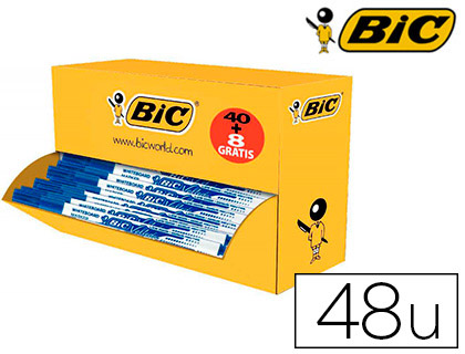 MARQUEUR BIC VELLEDA 1721 EFFAÇABLE POINTE OGIVE FINE COULEUR BLEU PACK DE 40 + 8 OFFERTS