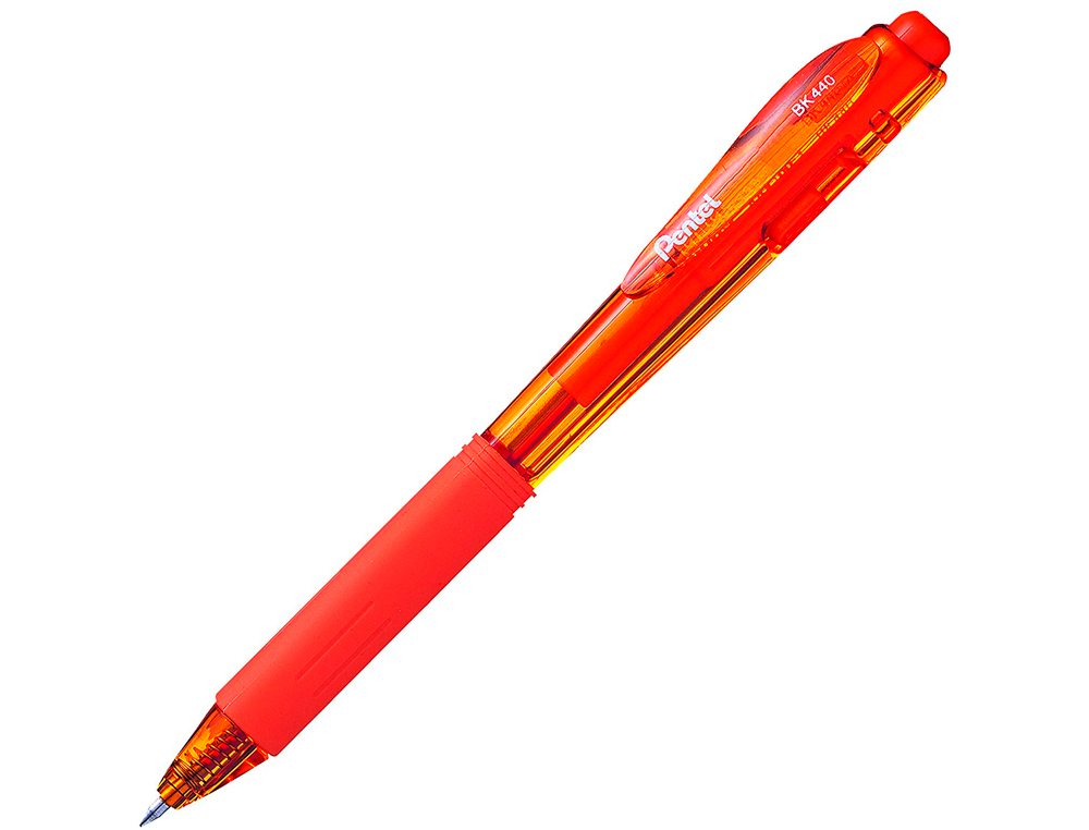 STYLO-BILLE PENTEL WOW POINTE 1MM RÉTRACTABLE GRIP CAOUTCHOUC CORPS TRIANGULAIRE ERGONOMIQUE ENCRE COLORIS ROUGE