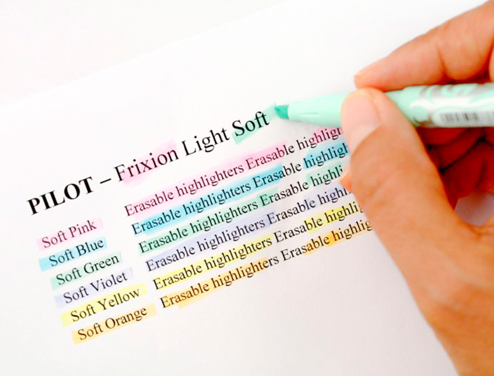 SURLIGNEUR PILOT FRIXION LIGHT NATURAL EFFACABLE       POINTE MOYENNE BISEAUTEE      COLORIS BLEU CIEL