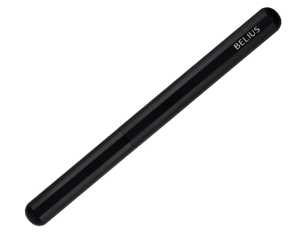 ROLLER ET ETUI EN SIMILI CUIR BELIUS SPACE B MONOCHROME SANS AGRAFE ENCRE BLEUE COLORIS NOIR DANS COFFRET CADEAU
