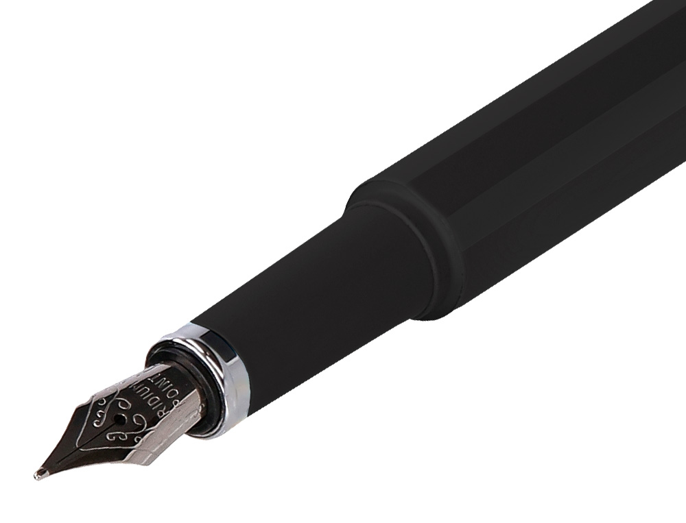 STYLO-PLUME ET ETUI EN SIMILI CUIR BELIUS SPACE B MONOCHROME SANS AGRAFE ENCRE BLEUE COLORIS NOIR DANS COFFRET CADEAU