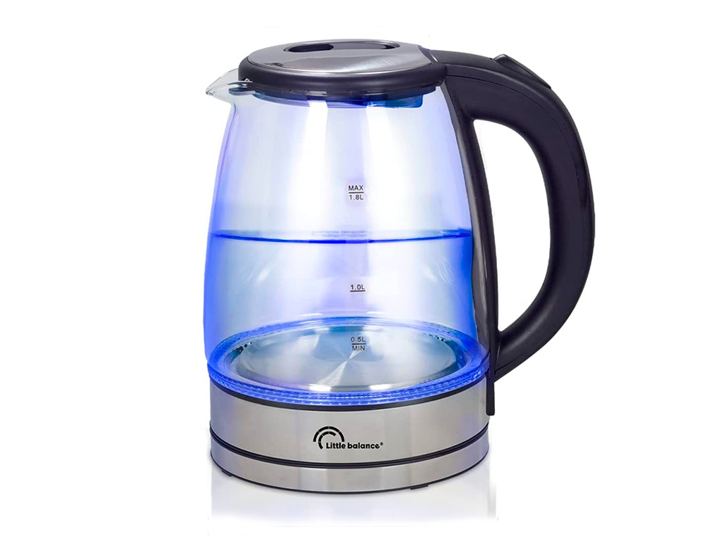 BOUILLOIRE LECTRIQUE VERRE 1,7L 2000W SANS FIL ANTI CALCAIRE