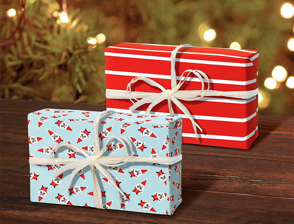 SET D'EMBALLAGE CADEAU P RE NO L COMPOS  DE 2 ROULEAUX    TINY ROLLS 5MX0,35CM + 1      ROULEAU BOLDUC 20M + 10