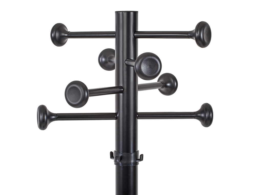 PORTE-MANTEAUX MAULGRANDO ACIER COURONNE DIAM. 37,5CM 16 CROCHETS HAUTEUR 1,75M SOCLE DIAM. 36,5CM COLORIS NOIR