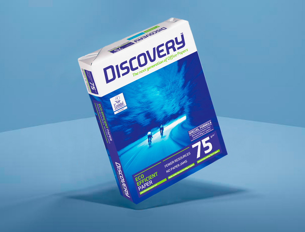PAPIER DISCOVERY MULTIFONCTION GRAND VOLUME SANS BOURRAGE A4 75G/M2 BLANCHEUR 161 OPACITÉ 92 RIGIDITÉ 100 500 FEUILLES
