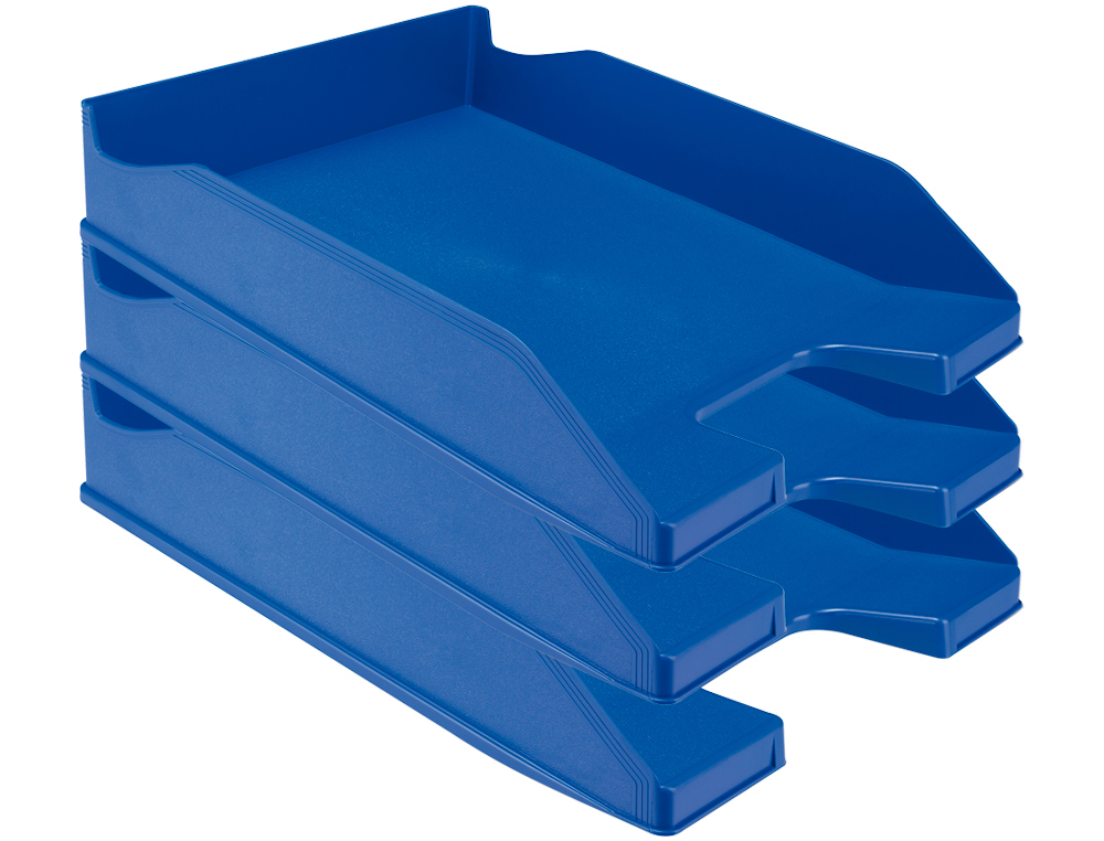 CORBEILLE À COURRIER Q-CONNECTPOLYPROPYLÈNE DOCUMENTS A4+ 245X320MM EMPILABLE 350X255X65MM COLORIS BLEU OPAQUE