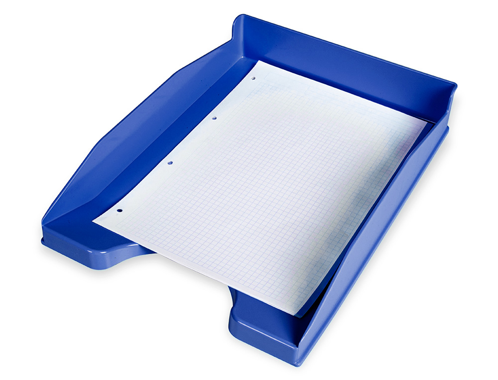 CORBEILLE À COURRIER Q-CONNECTPOLYPROPYLÈNE DOCUMENTS A4+ 245X320MM EMPILABLE 350X255X65MM COLORIS BLEU OPAQUE