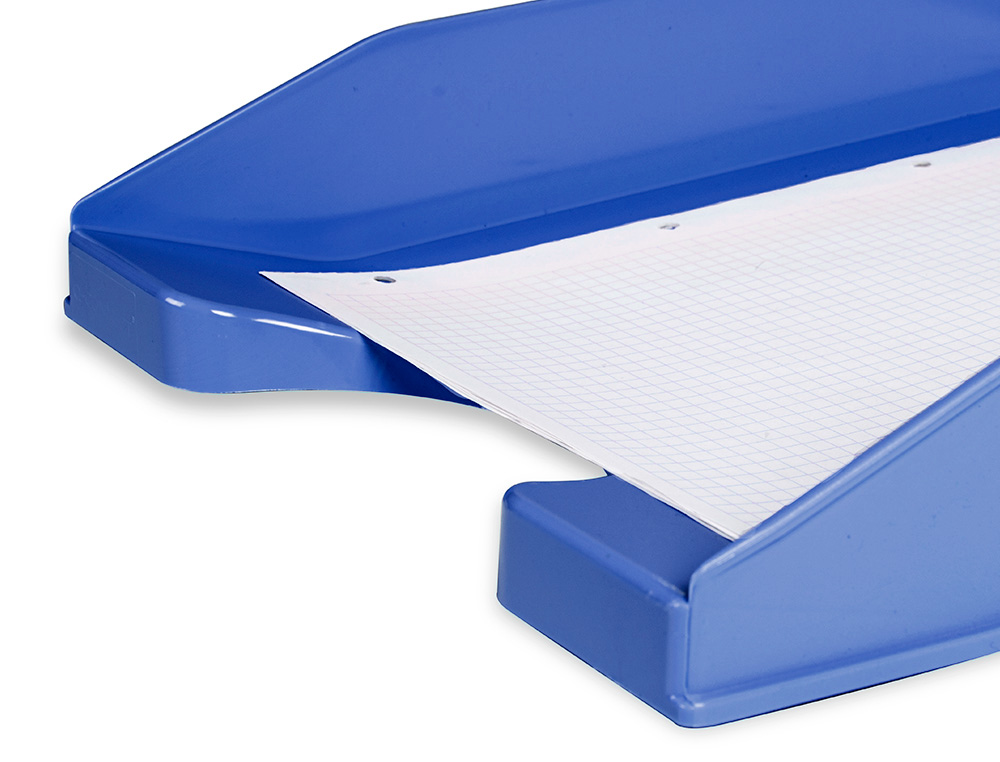 CORBEILLE À COURRIER Q-CONNECTPOLYPROPYLÈNE DOCUMENTS A4+ 245X320MM EMPILABLE 350X255X65MM COLORIS BLEU OPAQUE