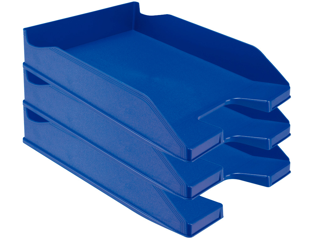 CORBEILLE À COURRIER Q-CONNECTPOLYPROPYLÈNE DOCUMENTS A4+ 245X320MM EMPILABLE 350X255X65MM COLORIS BLEU OPAQUE
