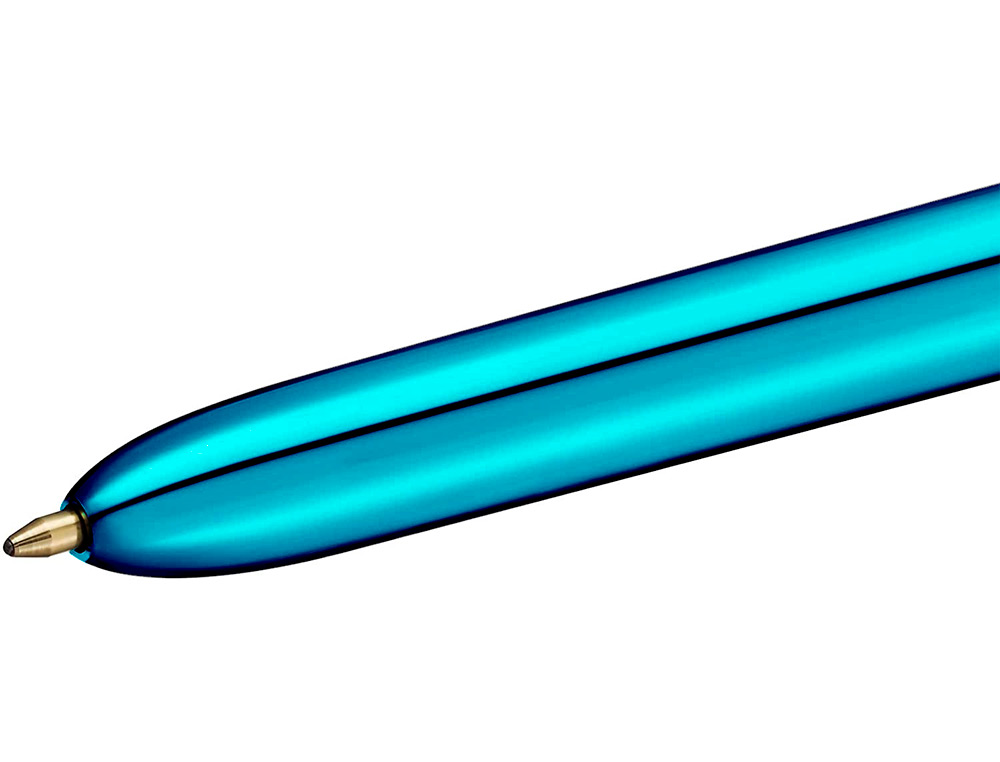 STYLO-BILLE BIC 4 COLOURS SHINE BLEU POINTE MOYENNE COULEUR CLASSIQUE