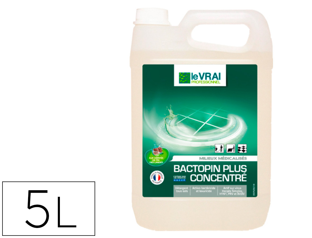 DETERGENT DESINFECTANT LE VRAI PROFESSIONNEL SOLS       SURFACES COLLECTIVITES        MILIEUX MEDICALISES SPORTIFS
