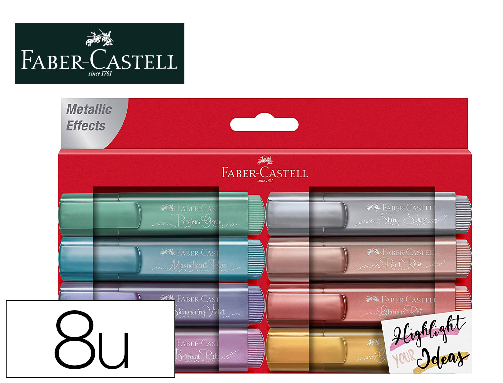 SURLIGNEURS FABER CASTELL TEXLINER TL 46 METALLIC ETUI  DE 8