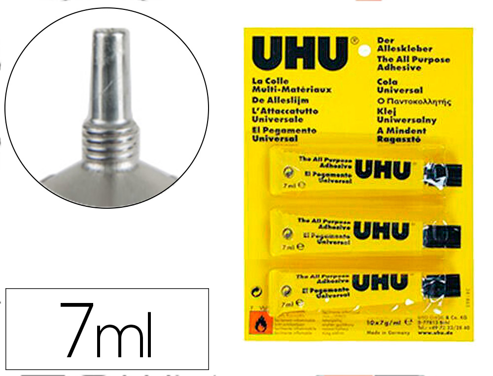 COLLE UHU FORTE GEL TRANSPARENT EXTRA TUBE        ALUMINIUM BLISTER DE 3X7ML
