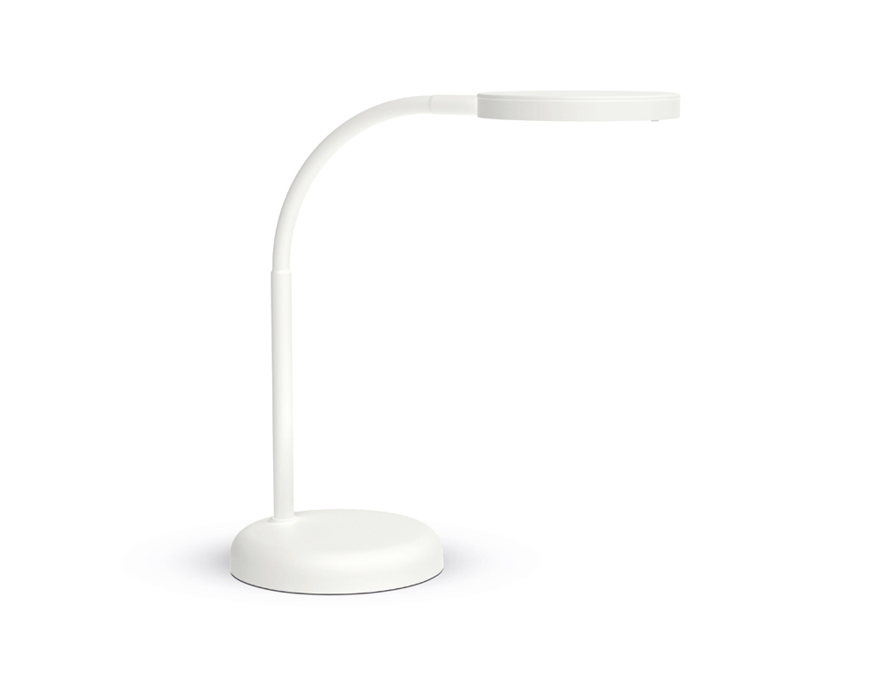 LUMINAIRE BUREAU MAULJOY LED HAUTEUR 33,5CM BRAS 35,8CM    TETE DIAMETRE 11,8CM COLORIS  BLANC