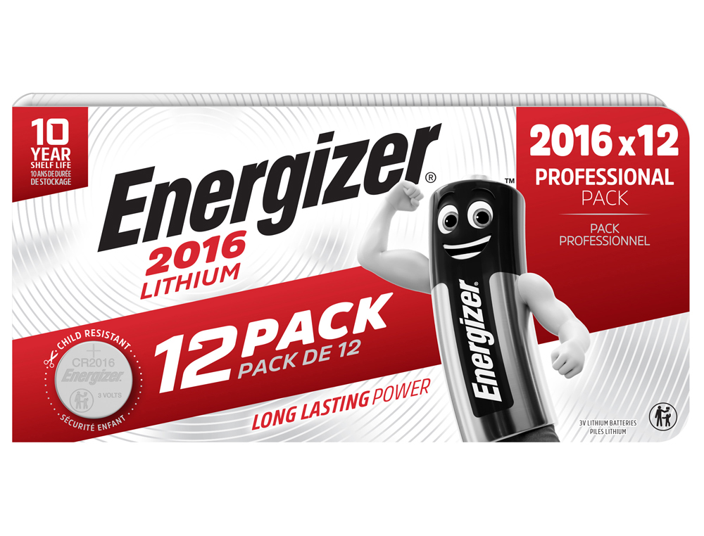 PILE ENERGIZER MINIATURE LITHIUM CR2016 BLISTER 12     UNITES