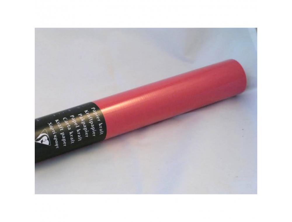 PAPIER KRAFT CLAIREFONTAINE COLORIS ROUGE ROULEAU 0,70X3M
