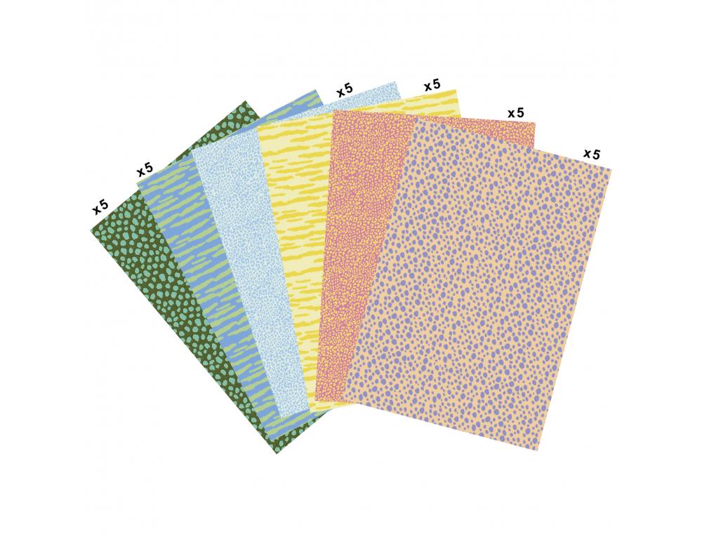PAPIER DECOPATCH 30X40CM MOTIFS PEAUX DE BETES         ASSORTIS POCHETTE 30 FEUILLES