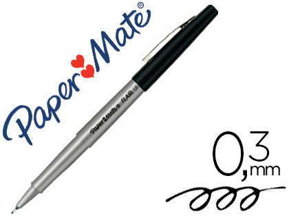 STYLO-BILLE PAPER MATE FINE CARBURE ET MEDIUM ÉCRITURE FINE 0.4MM ENCRE  CLASSIQUE BILLE INDÉFORMABLE COULEUR VERTE