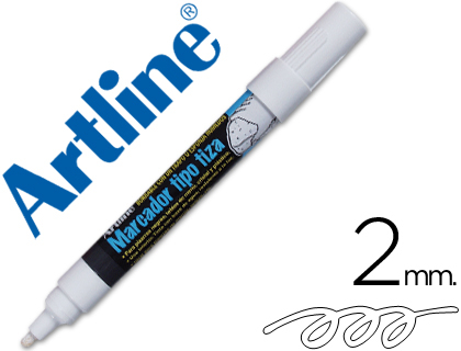 MARQUEUR ARTLINE FENTRES POINTE FIBRE ACRYLIQUE CONIQUE 4MM ENCRE LIQUIDE CRAIE PIGMENTE BASE EAU INODORE BLANC