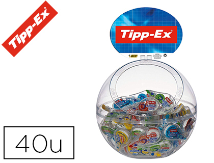 ROLLER DE CORRECTION TIPP-EX MINI POCKET MOUSE COLORIS FASHION PRSENTOIR BOCAL 40 UNITS