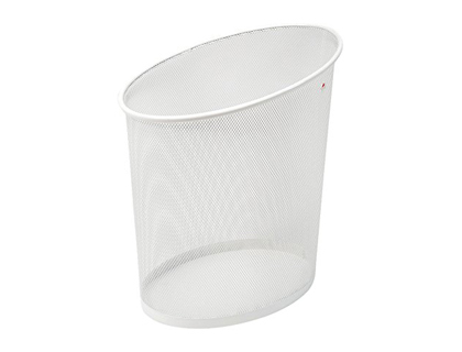 CORBEILLE  PAPIER ALBA MTAL MESH FORME ELLIPTIQUE CAPACIT 18L 355X240X390MM COLORIS BLANC