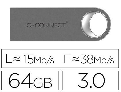 CL USB Q-CONNECT 3.0 PREMIUM 64GB VITESSE LECTURE 38MB/S CRITURE 15MB/S