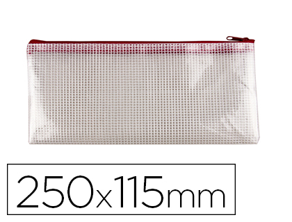 POCHETTE Q-CONNECT PORTE-DOCUMENTS PVC TAILLE CHQUE OUVERTURE SUPRIEURE AVEC FERMETURE CLAIR COLORIS ROUGE