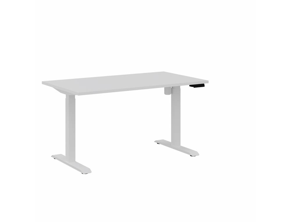 BUREAU DROIT EOL LUTZ 2 REGLABLE HAUTEUR L1400X800MM  PLATEAU BLANC NEIGE PIETEMENT BLANC