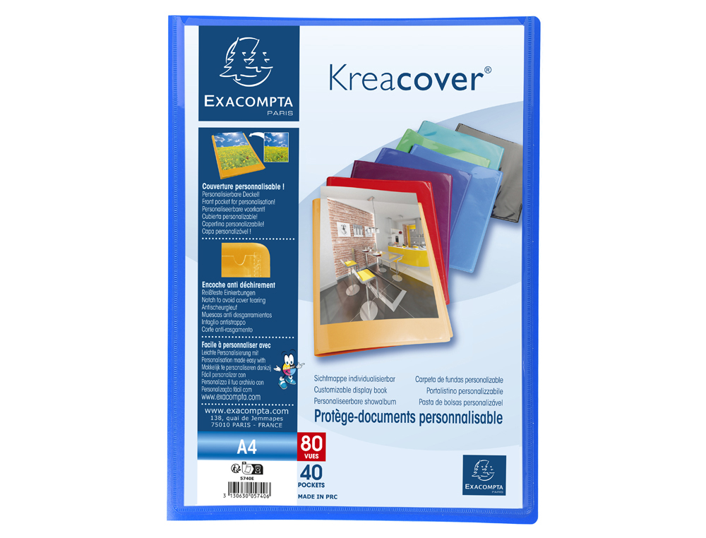PORTE-VUES EXACOMPTA KREA COVER PP 120 VUES COLORIS     ASSORTIS