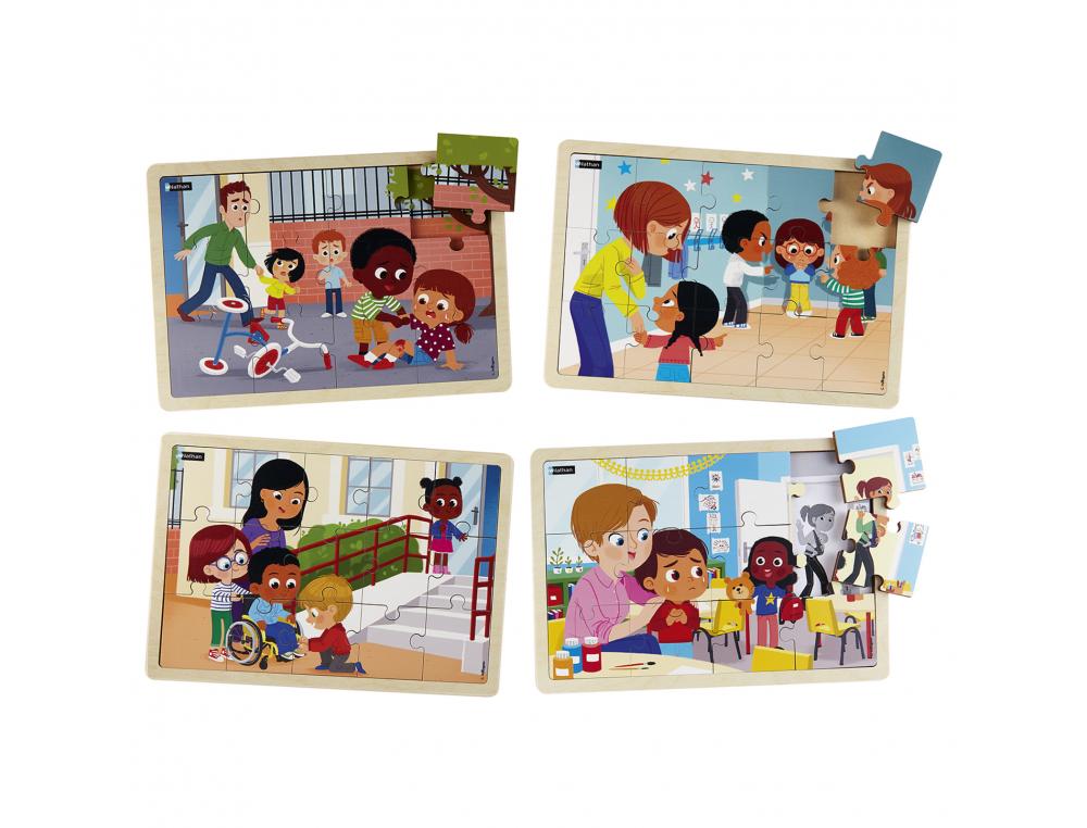 PUZZLES NATHAN JE PRENDS SOIN DES AUTRES LOT DE 4 PUZZLES