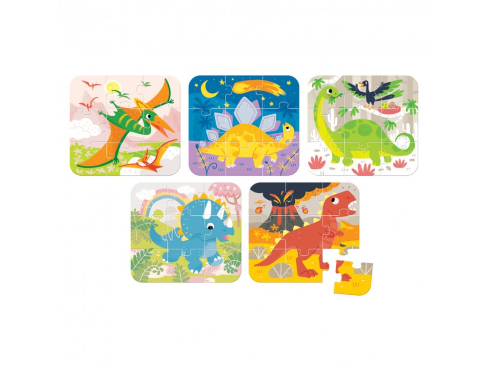 PUZZLES CARTON JUSQU A 12 PIECES BANANA PANDA LES       DINOSAURES 5 PUZZLES DE 9     PIECES
