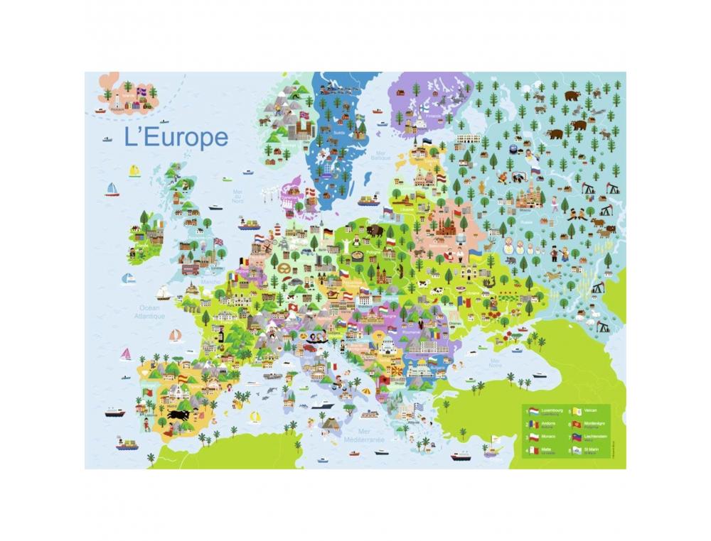 PUZZLES CARTES D EUROPE NATHAN CARTE D EUROPE         ILLUSTREE 150 PIECES ET 1     TRIEUR DE PIECES