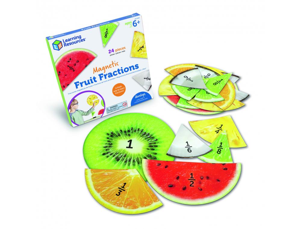 FRACTIONS LEARNING RESOURCES FRACTIONS MAGNETIQUES LES     FRUITS 24 FRACTIONS