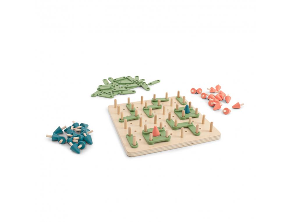 LOGIQUE REFLEXION SMART BS TOYS PLANTE UN ARBRE 1 SOCLE  EN BOIS 50 MORCEAUX DE        BORDURE ET 34 ARBRES