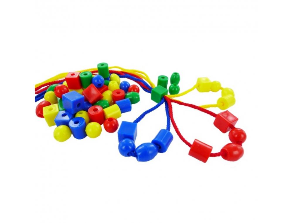 PERLE PLASTIQUE INNSPIRO AVEC 6 LACETS 70CM TAILLES 16 A    24MM COLORIS ASSORTIS LOT DE  650