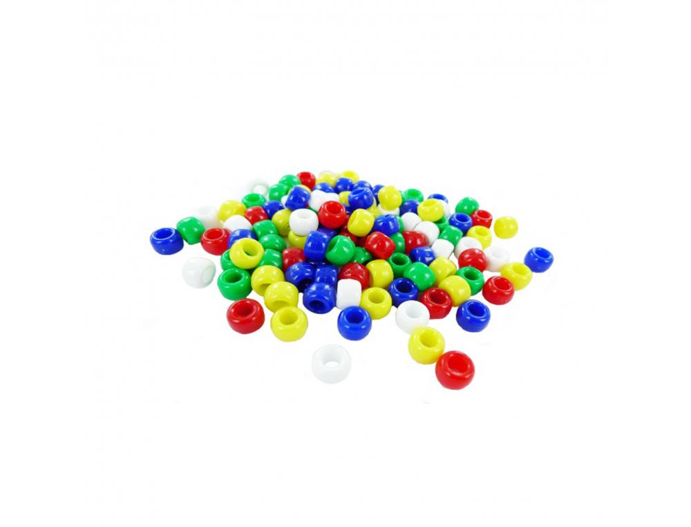 PERLE PLASTIQUE INNSPIRO CASSIS 9MM COLORIS OPAQUES    ASSORTIS BOCAL DE 1000 PERLES