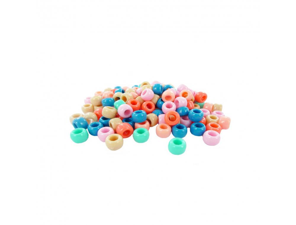 PERLE PLASTIQUE INNSPIRO CASSIS 9MM COLORIS PASTELS    ASSORTIS BOCAL DE 1000 PERLES