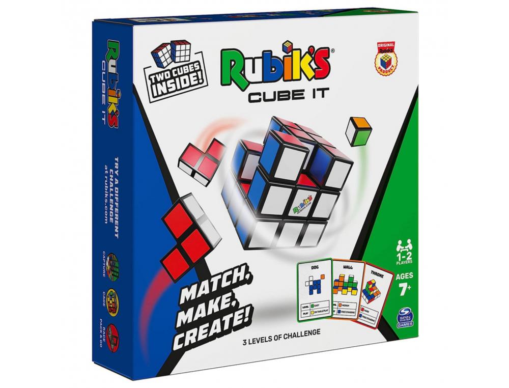 JEU DE SOCIETE LOGIQUE REFLEXION RUBIK CUBE IT SPIN  MASTER 16 FORMES 54 CARTES 1  A 2 JOUEURS
