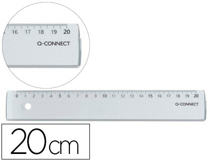 RGLE PLATE Q-CONNECT 20CM MARQUAGE BORDS ANTI-TCHES HAUTE QUALIT RSISTANCE OPTIMALE