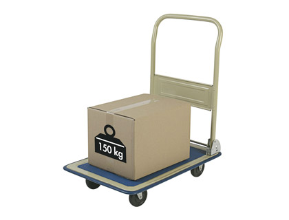 CHARIOT PLIANT SAFETOOL 2 ROUES FIXES 2 PIVOTANTES PLATEAU 48X74CM TAPIS CAOUTCHOUC ANTIDRAPANT CHARGE 150KG   3800