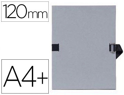 CHEMISE EXACOMPTA CARTON PAPIER TOIL 240X320MM DOS EXTENSIBLE 120MM SANGLE COTON BOUCLE CRANTE COLORIS GRIS