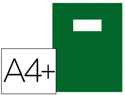 PROTGE-CAHIER RIPLAST YTI PVC OPAQUE 20/100E INCLUS PORTE-TIQUETTE ET TIQUETTE A4+ 240X320MM COLORIS VERT FONC