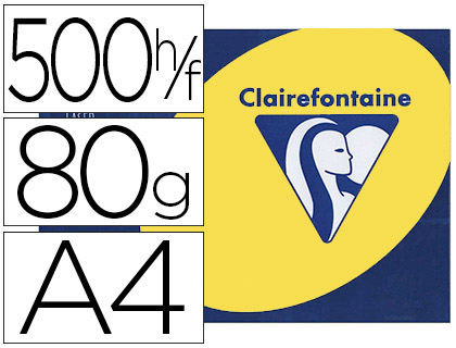 PAPIER COULEUR CLAIREFONTAINE TROPHE MULTIFONCTION A4 80G/M2 COULEURS INTENSES JAUNE SOLEIL PAQUET 500 FEUILLES