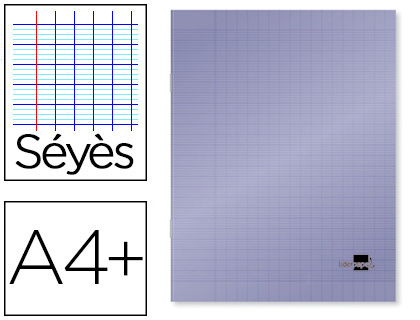 CAHIER PIQU LIDERPAPEL COUVERTURE PLASTIQUE SOUPLE A4+ 24X32CM 96 PAGES SYS COLORIS VIOLET