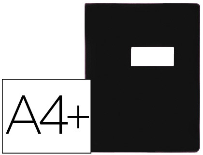 PROTGE-CAHIER ELBA STRONG LINE PVC CRISTAL 15/100E RABATS PORTE-TIQUETTE ET TIQUETTE 240X320MM COLORIS NOIR