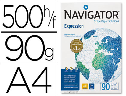 PAPIER NAVIGATOR MULTIFONCTION EXPRESSION A4 90G/M2 BLANCHEUR 169 OPACIT 96 RIGIDIT 120 500 FEUILLES