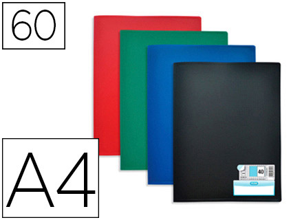 PROTGE-DOCUMENTS ELBA MEMPHIS POLYPROPYLNE COUVERTURE SEMI-RIGIDE 60 POCHETTES 120 VUES A4 210X297MM ASSORTIS STANDARD