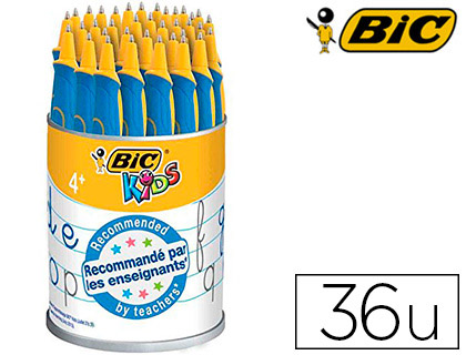 STYLO-BILLE BIC KIDS BP TWIST BEGINNER EVOLUTION POINTE 1MM ENCRE COULEUR BLEUE POT 36 UNITS