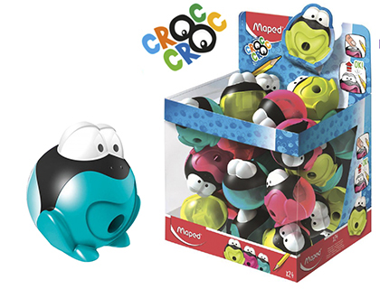 PRSENTOIR DE 24 TAILLE-CRAYONS MAPED CROC CROC SIGNAL COLORIS ASSORTIS